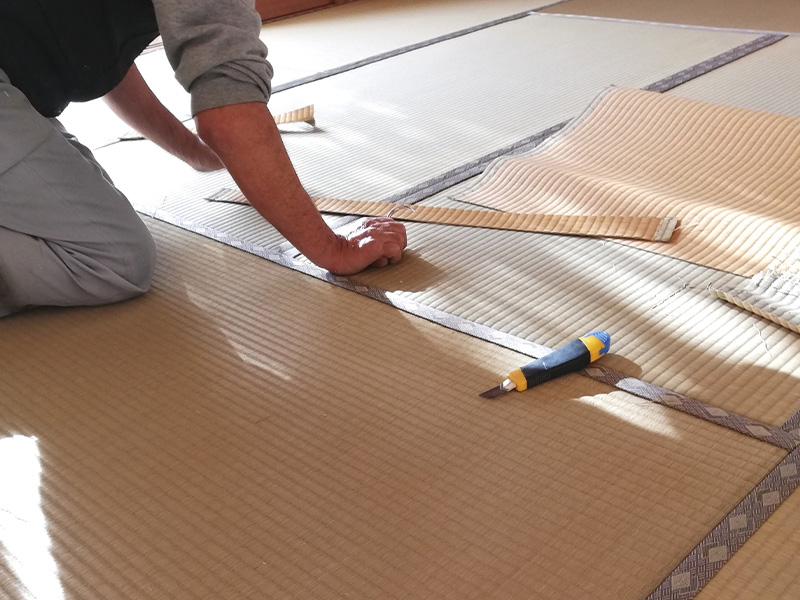 畳のすきま、へこみの修正